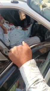 नेशनल हाईवे-52 पर सड़क हादसा, अज्ञात वाहन की टक्कर से कार चालक घायल