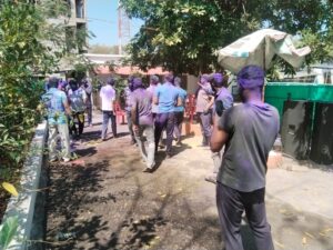 शाजापुर के मक्सी थाना परिसर में इस बार होली का रंग कुछ अलग ही नजर आया।