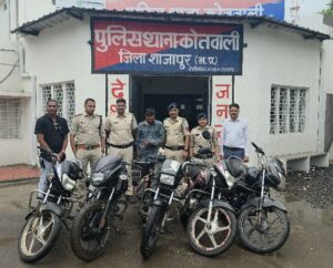 बाइक चोर गिरोह पर कोतवाली पुलिस की बड़ी कार्रवाई, एक आरोपी गिरफ्तार चोरी की 5 मोटरसाइकिल बरामद