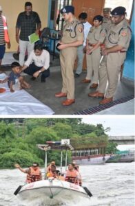 वाराणसी में बाढ़ को लेकर अलर्ट: DM और पुलिस कमिश्नर ने बोट से किया निरीक्षण,